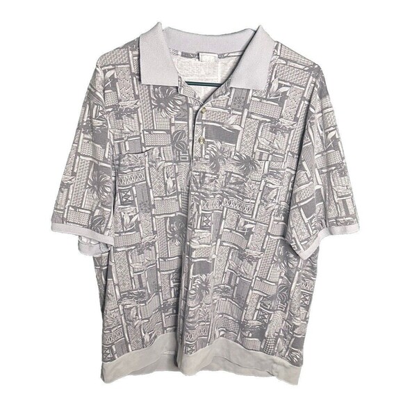 Vintage MC Escher Style Art All Over Print Plant Polo Shirt - Picture 1 of 6